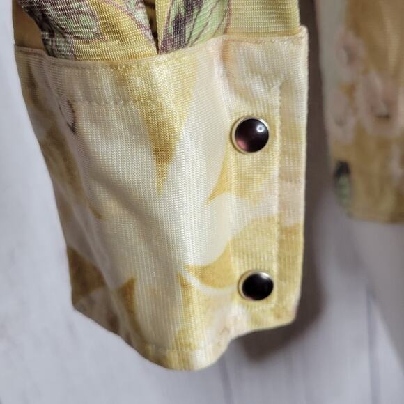 Vintage Rockies Floral/Leaf Print Dagger Collar Pearl Snap Shirt - Picture 5 of 8
